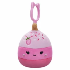 JAZWARES Squishmallow 3.5 Inch Pama The Pink Cake Pop Plush Clip