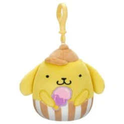 JAZWARES Squishmallow 3.5 Inch Sanrio Food Truck Pompompurin Plush Clip