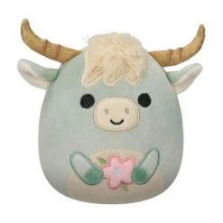 JAZWARES Squishmallow 12 Inch Armie The Highland Cow With Flower Easter Plush Toy