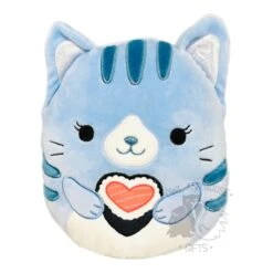 JAZWARES Squishmallow 5 Inch Carizma The Cat With Sushi Heart Valentine Plush Toy