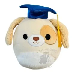 JAZWARES Squishmallow 8 Inch Harris The Dog Graduation Plush Toy