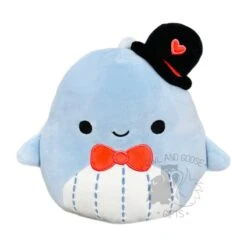 JAZWARES Squishmallow 8 Inch Samir The Blue Whale With Hat Valentine Plush Toy