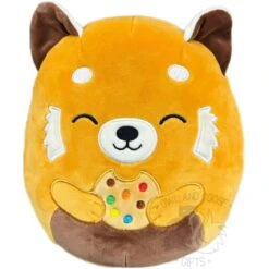 JAZWARES Squishmallow 8 Inch Seth The Red Panda With Cookie Plush Toy
