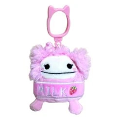 JAZWARES Squishmallow 3.5 Inch Brina The Strawberry Milk Bigfoot Plush Clip
