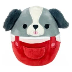 JAZWARES Squishmallow 12 Inch Malu The Dog In Overalls Plush Toy