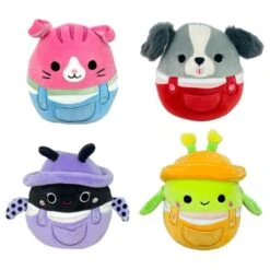 JAZWARES Squishmallow 5 Inch Spring Overalls Squad - Full Set Of 4