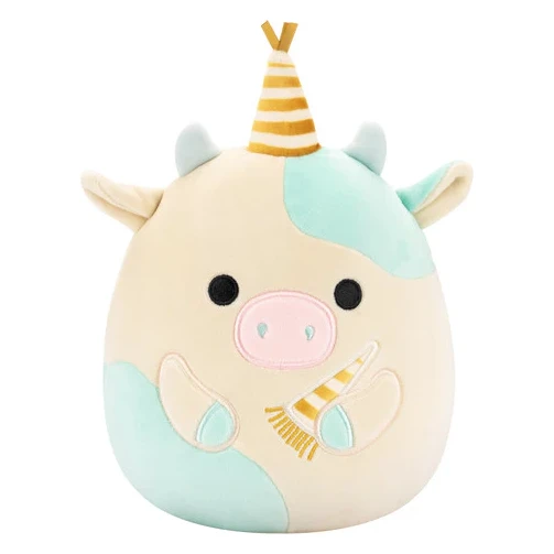 JAZWARES Squishmallow 8 Inch Belana The Cow With Birthday Hat Plush Toy 3 JAZWARES Squishmallow 8 Inch Belana The Cow With Birthday Hat Plush Toy