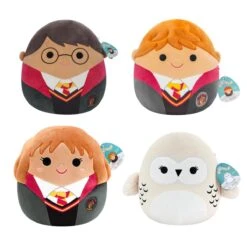 JAZWARES Squishmallow 8 Inch Harry Potter Set Of 4 - Harry, Ron, Hermione, Hedwig