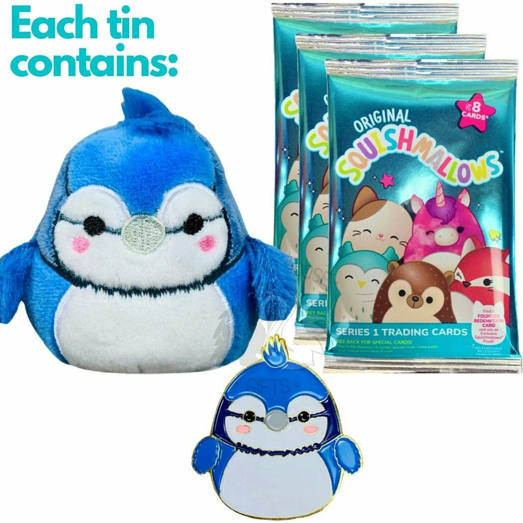 Squishmallow Micro Mallow Babs The Blue Jay Collector's Tin 4 Squishmallow Micro Mallow Babs The Blue Jay Collector's Tin - Image 2