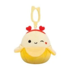 JAZWARES Squishmallow 3.5 Inch Junie The Banana With Heart Headband Valentine Plush Clip